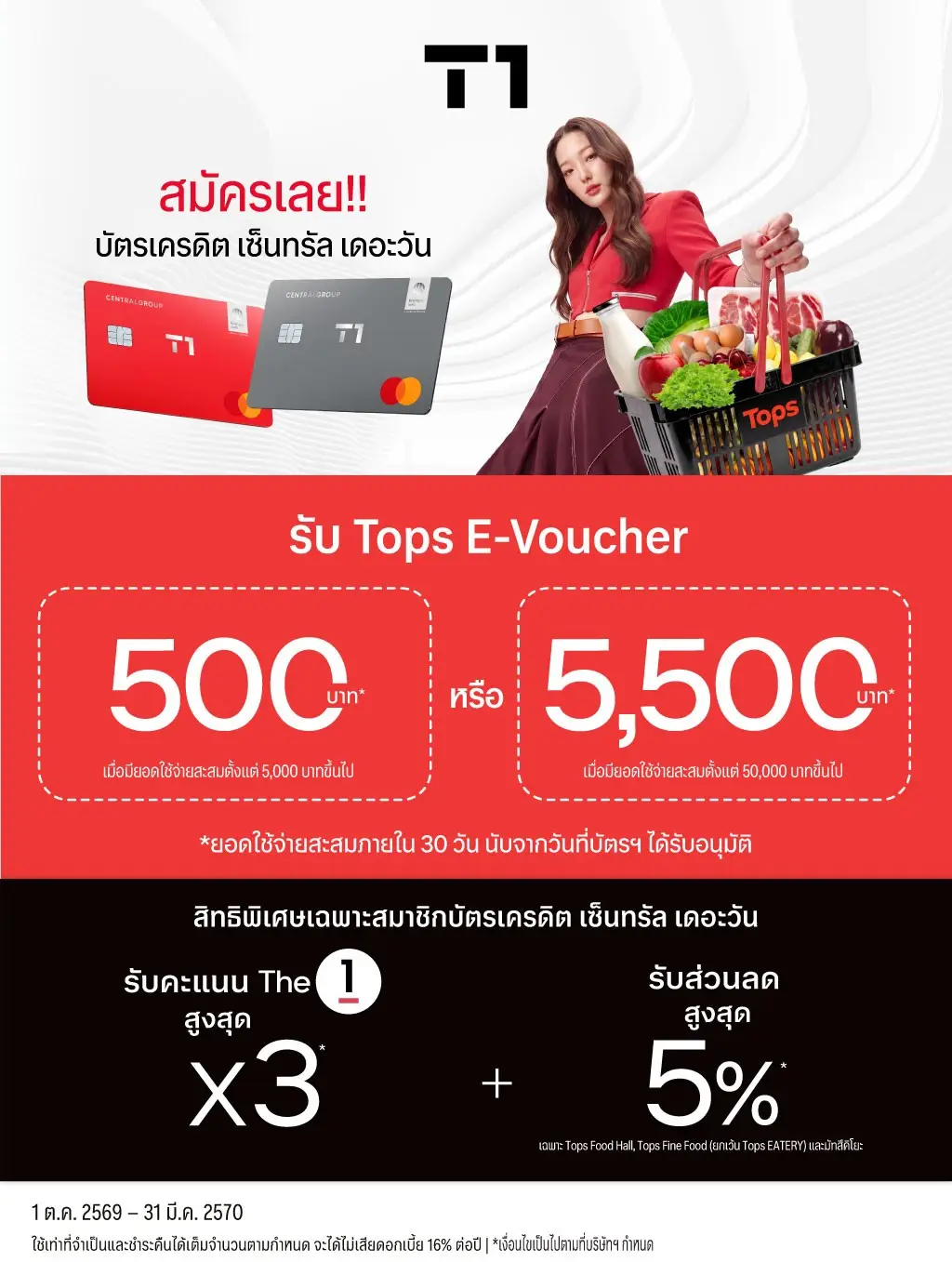 สมัครบัตรเดรดิต เซ็นทรัล เดอะวัน