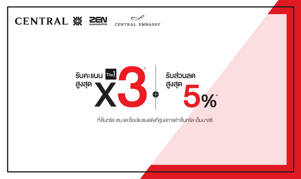 สิทธิประโยชน์บัตรเครดิต เซ็นทรัล เดอะวัน เรดซ์ | Central/Zen