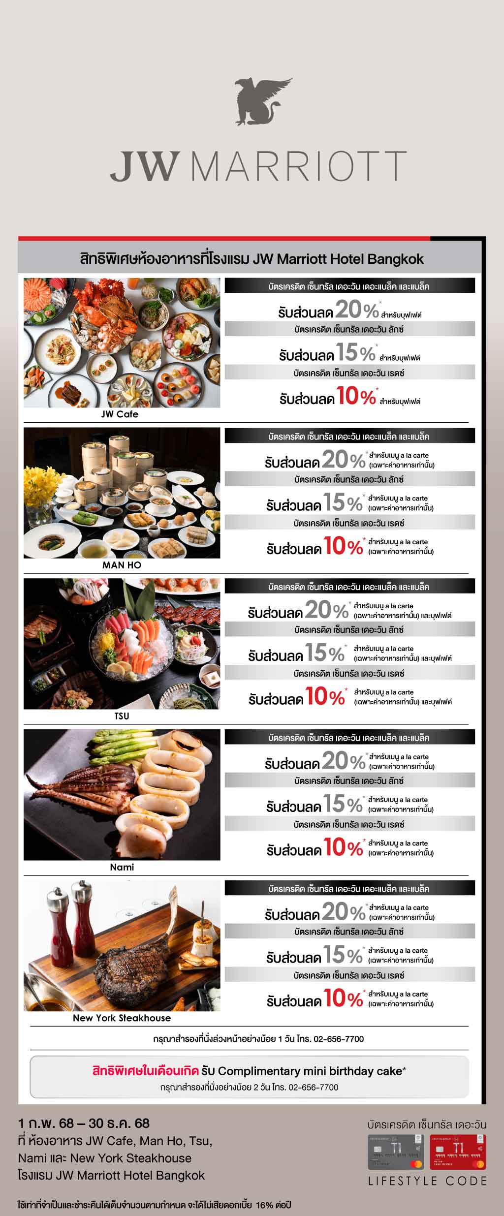 รับส่วนลดสูงสุด 20%* และรับสิทธิพิเศษในเดือนเกิด