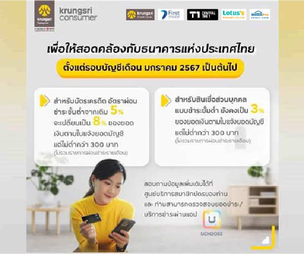 แจ้งการปรับอัตราผ่อนชำระขั้นต่ำ